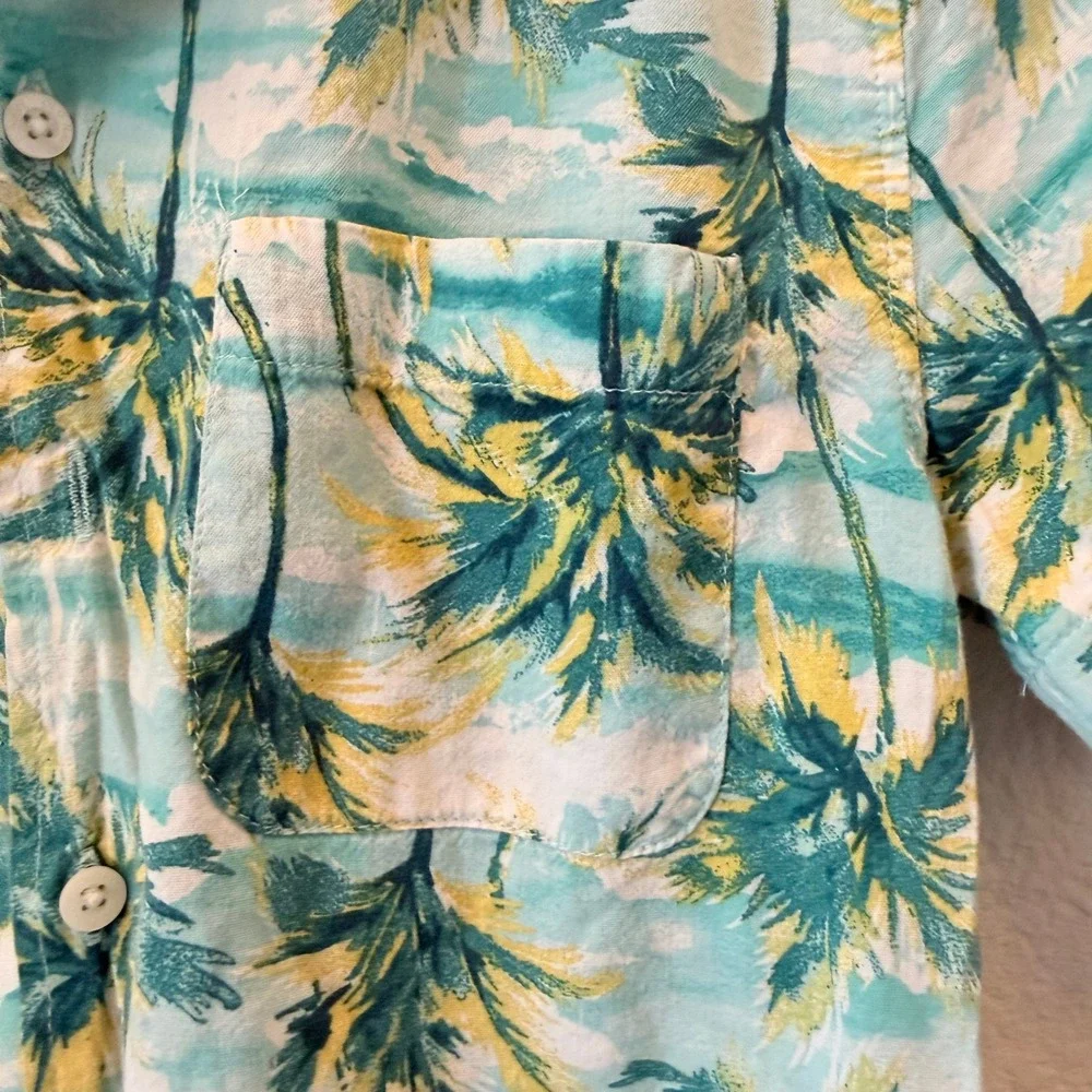 Old Navy Boys Size 8 Palm Tree Tropical Shirt Swim Trunks 2 Piece Set